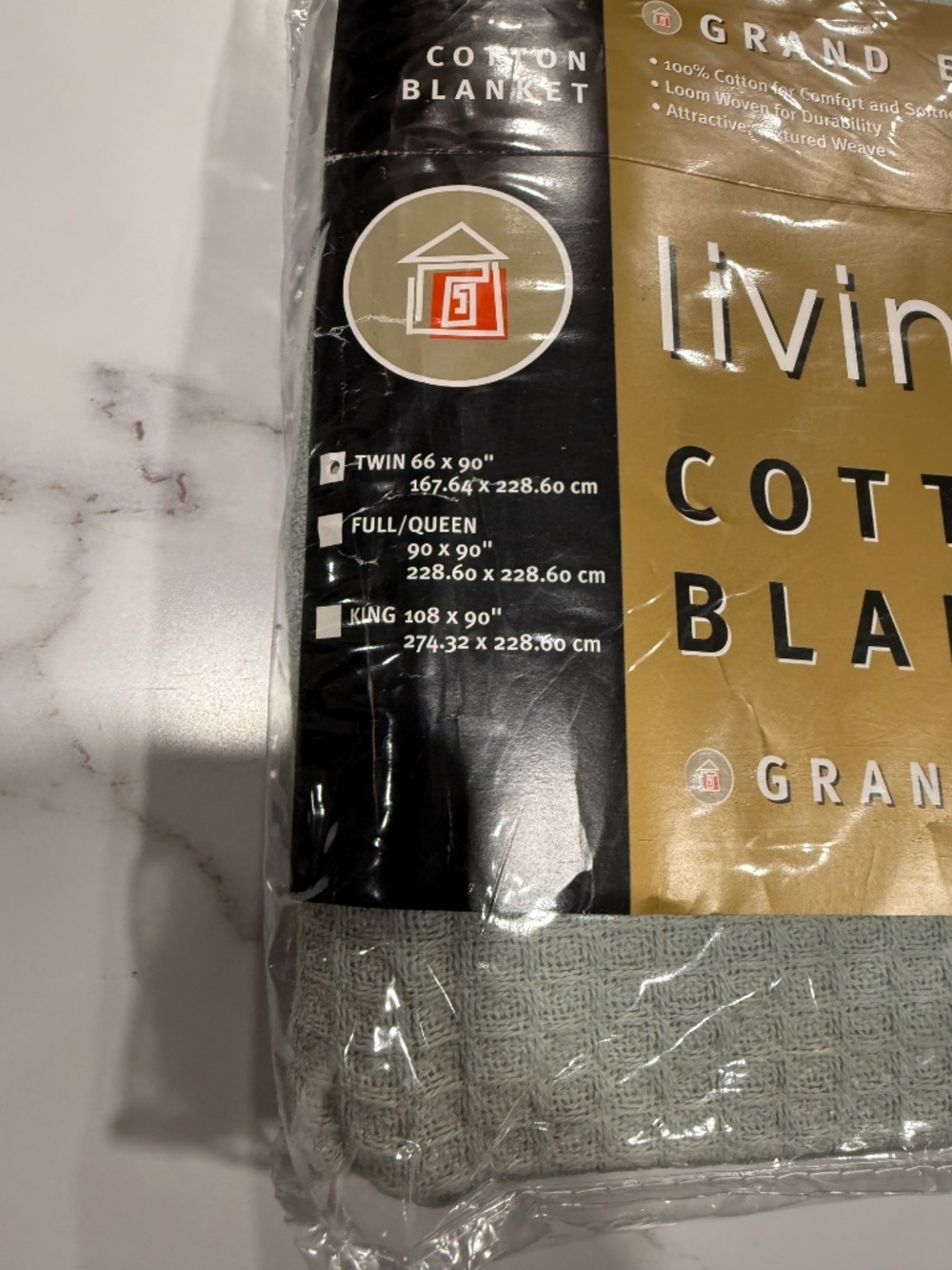 Twin Grand Elegance Collection “Living Quarters “ Cotton Blanket/New - Picture 7 of 7